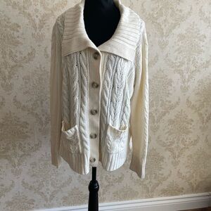 St. John's Bay Cream Button-Up Cardigan